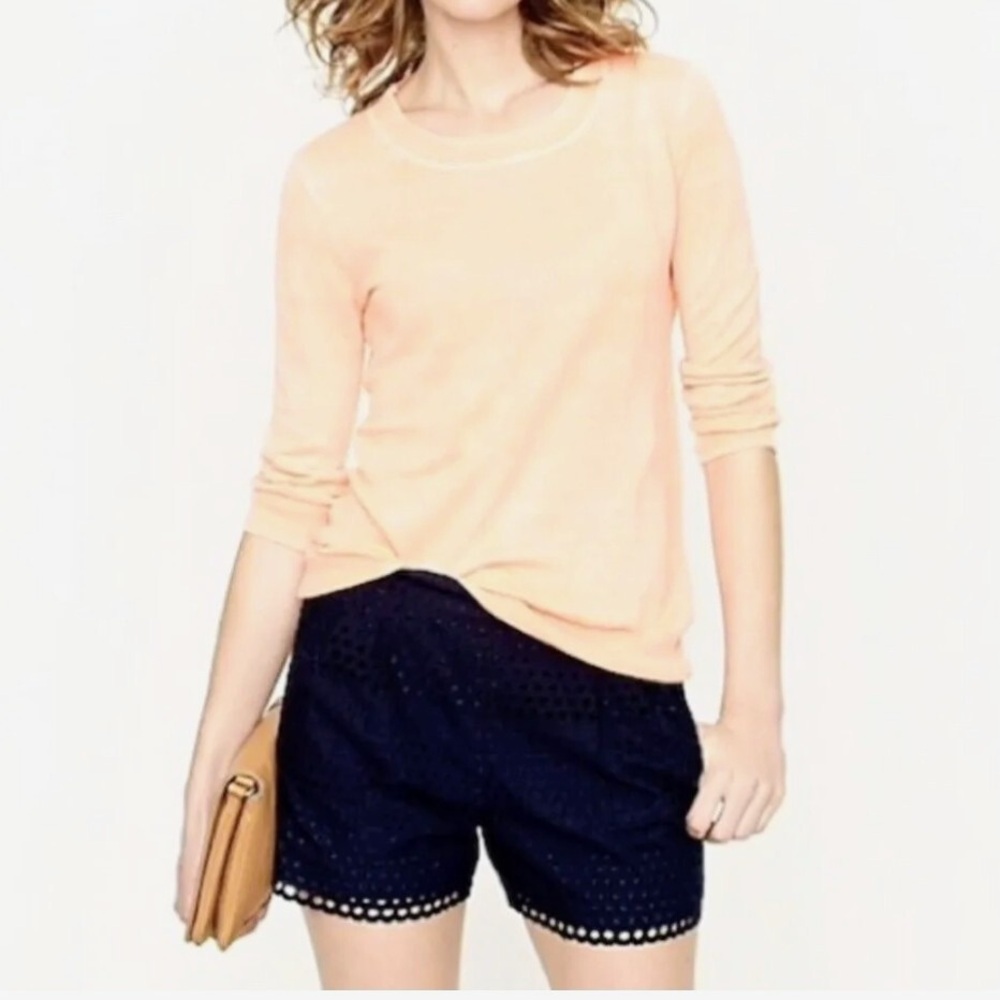 J. CREW || Woman’s Navy Blue Solid Polka-Dot & Eyelet Dress Shorts Sz 10